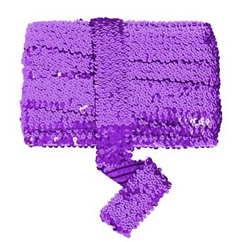 Elastic Flat Glitter Paillette Sequin Ribbon, Bling Fabric DIY Metallic Stretch Sequin Strips