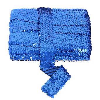 Elastic Flat Glitter Paillette Sequin Ribbon, Bling Fabric DIY Metallic Stretch Sequin Strips