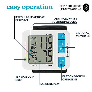 HoMedics Blood Pressure Monitor Wrist Cuff 700 Series
