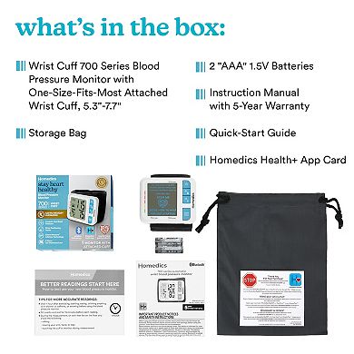 HoMedics Blood Pressure Monitor Wrist Cuff 700 Series
