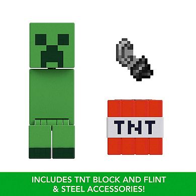 Mattel 3.25-in. Minecraft Action Figure with Creeper and Accessories