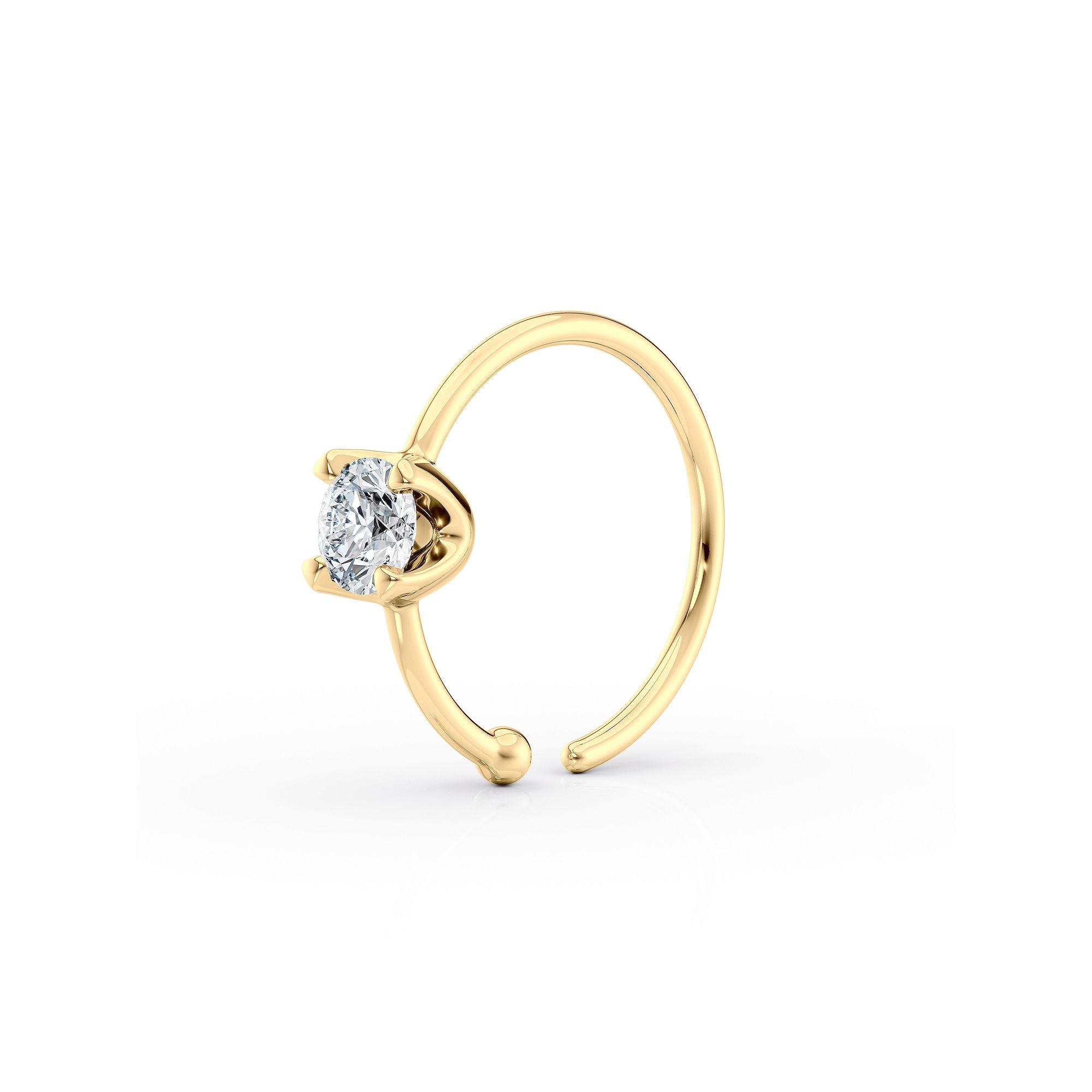 Lila Moon 14k Gold Lab-Created Diamond Hoop Nose Ring, Womens, Size: 0.07 
