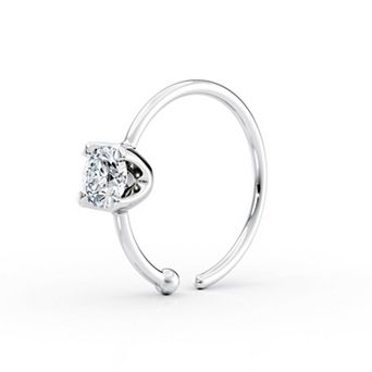 Lila Moon 14k Gold Lab-Created Diamond Hoop Nose Ring