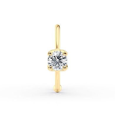 Lila Moon 14k Gold Lab-Created Diamond Hoop Nose Ring