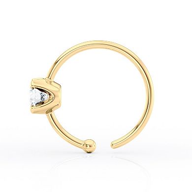 Lila Moon 14k Gold Lab-Created Diamond Hoop Nose Ring