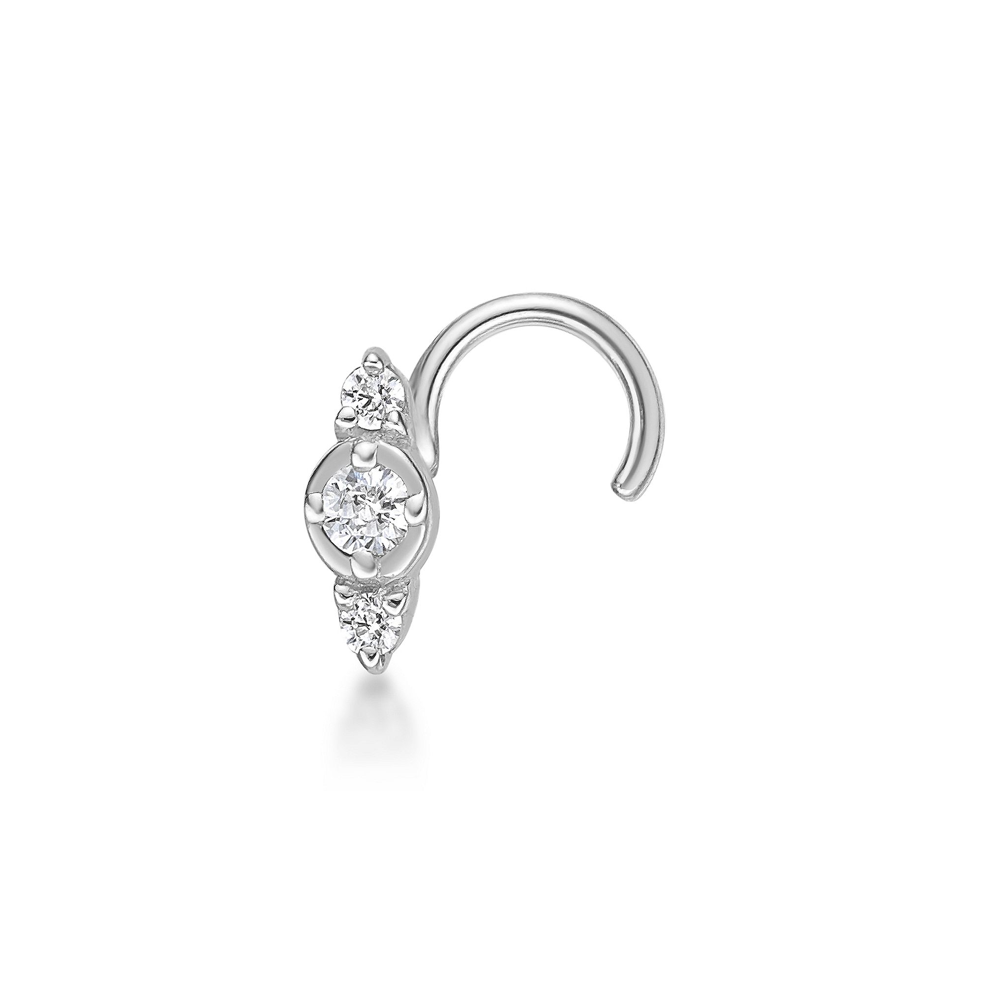 Lila Moon 14k Gold Lab-Grown Diamond Accent Nose Ring, Womens, 14k White G
