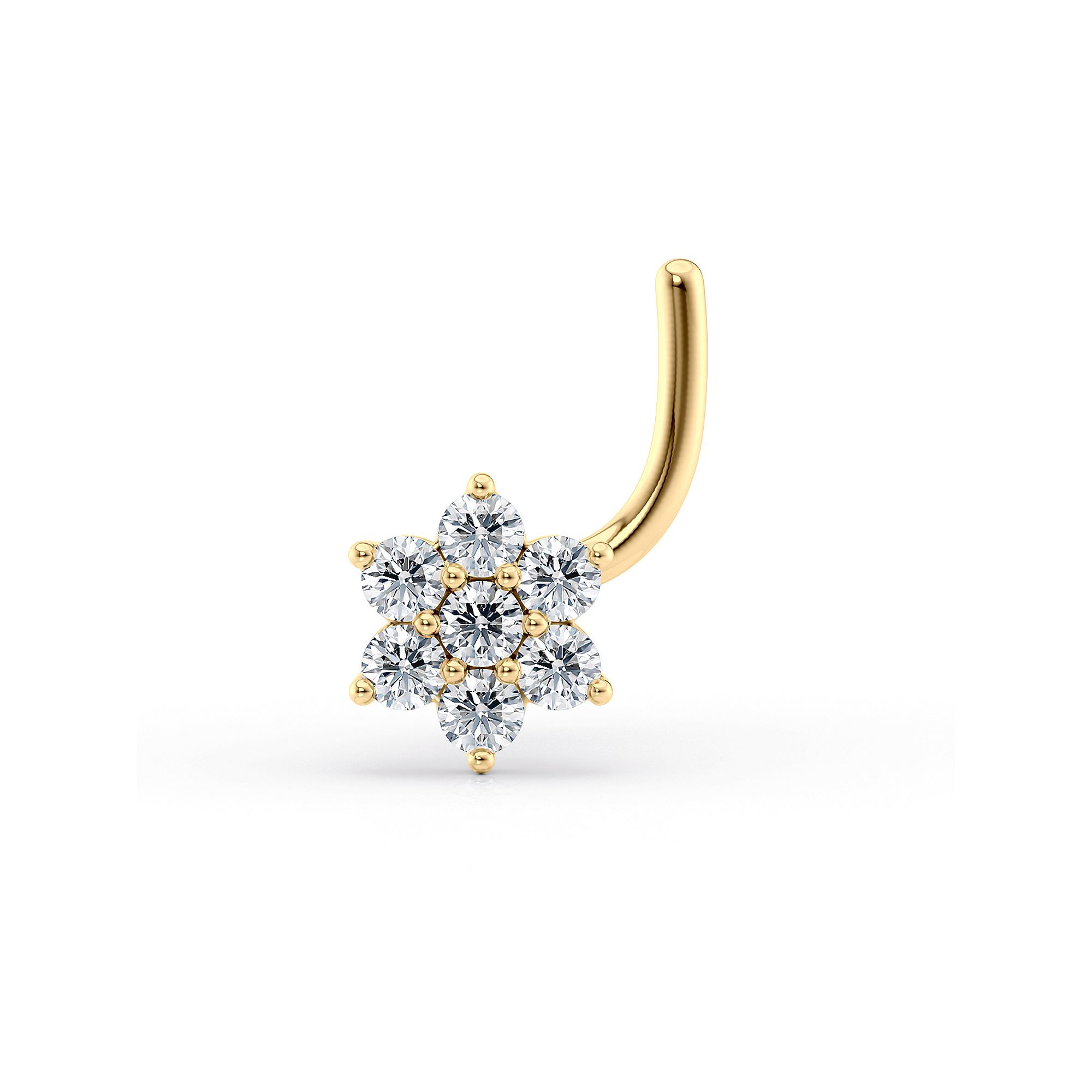 Lila Moon 14k Gold Lab-Grown Diamond Accent Flower Nose Ring, Womens