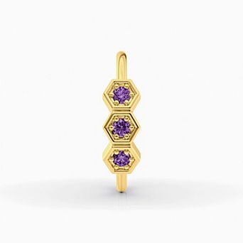 Lila Moon 10k Gold Plated Cubic Zirconia Open Hoop Nose Ring