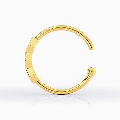 Lila Moon 10k Gold Plated Cubic Zirconia Open Hoop Nose Ring