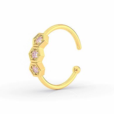 Lila Moon 10k Gold Plated Cubic Zirconia Open Hoop Nose Ring