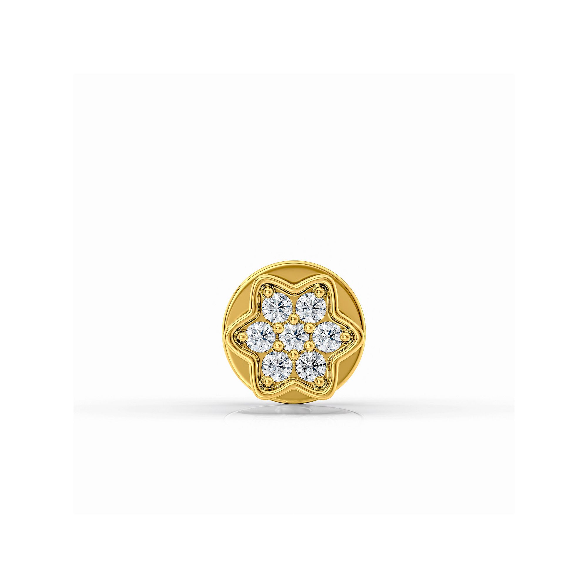 Lila Moon 10k Gold Cubic Zirconia Flower Micro Labret, Womens, 14k Gold