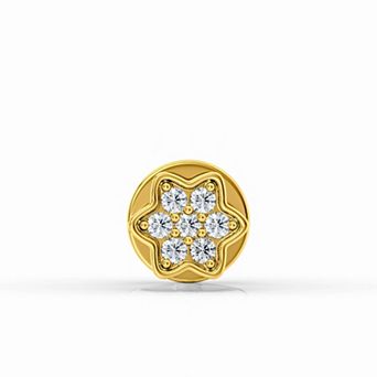 Lila Moon 10k Gold Cubic Zirconia Flower Micro Labret