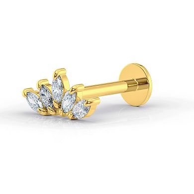 Lila Moon 10k Gold Cubic Zirconia Marquise Micro Labret