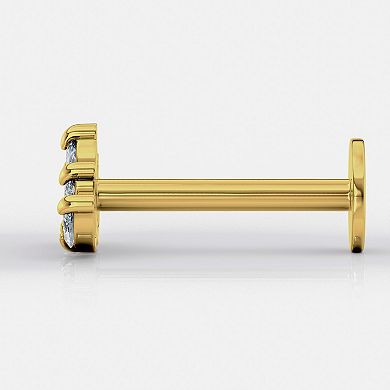 Lila Moon 10k Gold Cubic Zirconia Marquise Micro Labret