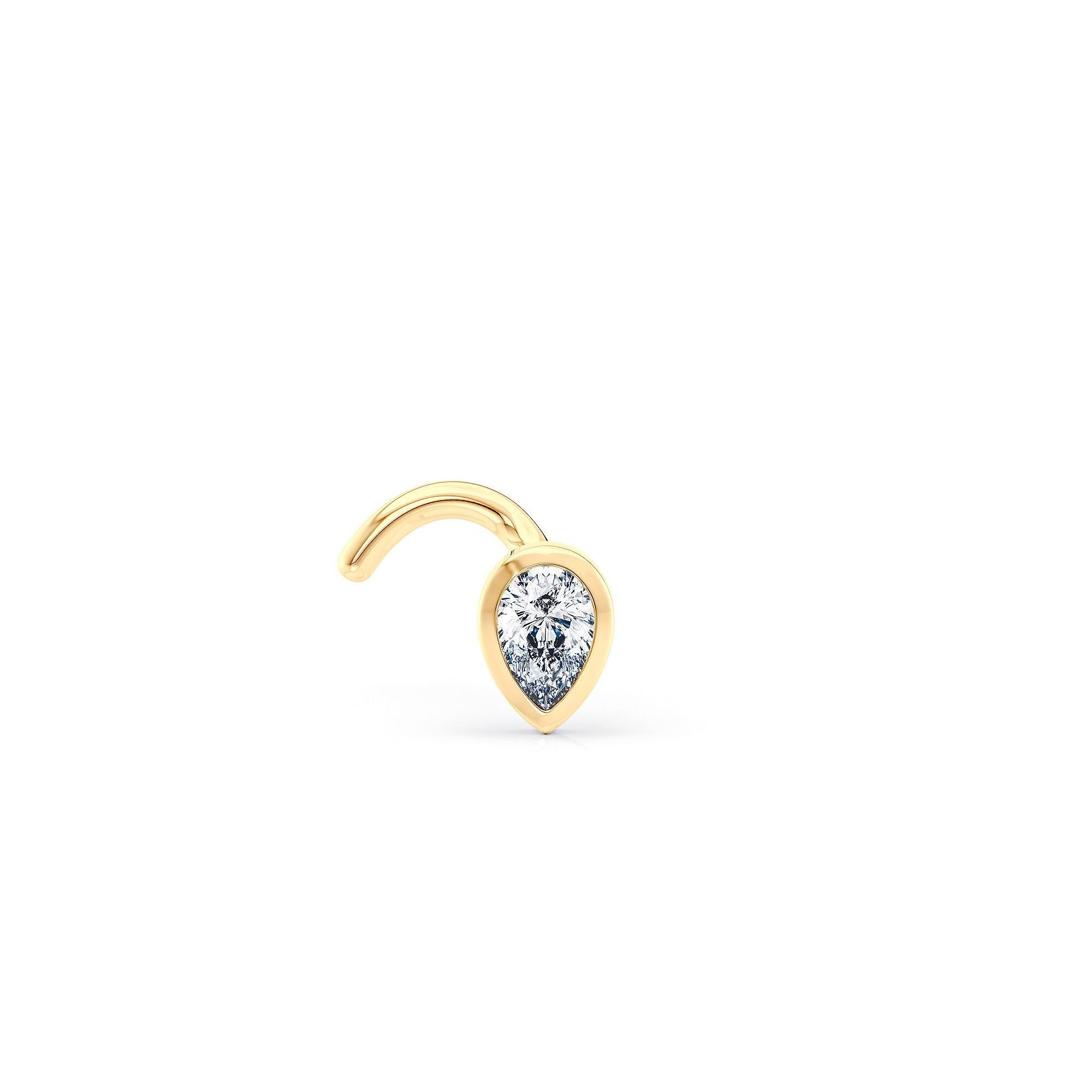 Lila Moon 14k Gold Cubic Zirconia Pear Curved Nose Ring, Womens