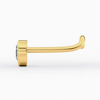 Lila Moon 14k Gold Cubic Zirconia Pear Curved Nose Ring