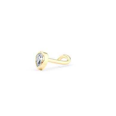 Lila Moon 14k Gold Cubic Zirconia Pear Curved Nose Ring