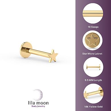 Lila Moon 14k Gold Star Labret