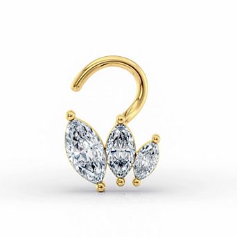 Lila Moon 14k Gold Cubic Zirconia Graduated Marquise Curved Nose Ring
