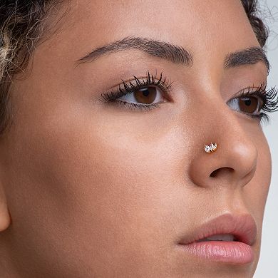 Lila Moon 14k Gold Cubic Zirconia Graduated Marquise Curved Nose Ring