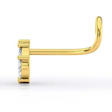 Lila Moon 14k Gold Cubic Zirconia Graduated Marquise Curved Nose Ring