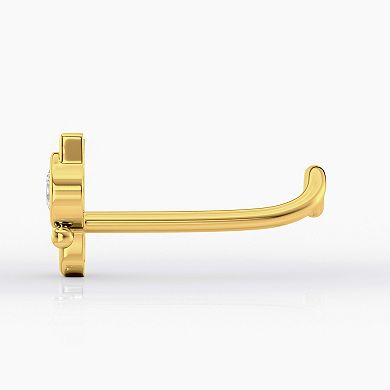 Lila Moon 14k Gold Cubic Zirconia Cat Curved Nose Ring