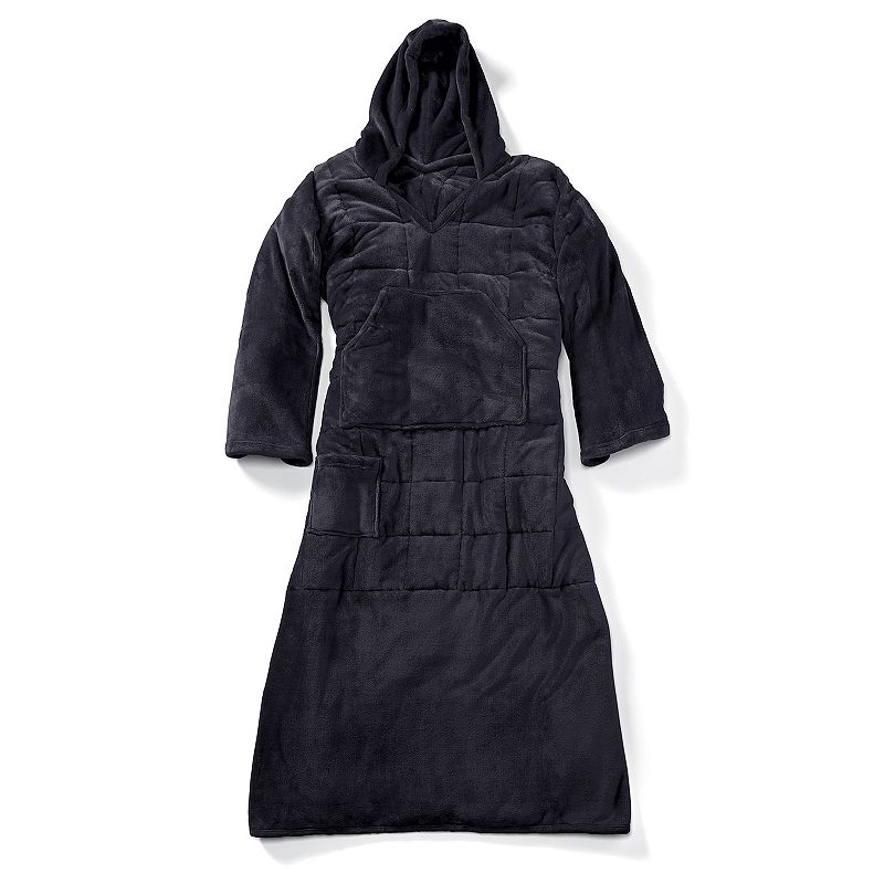 Ella Janye 10 lb. Hooded Wearable Weighted Blanket, Black