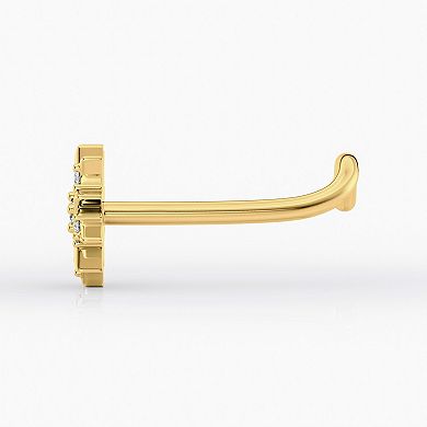 Lila Moon 14k Gold Cubic Zirconia Star Curved Nose Ring