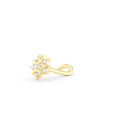 Lila Moon 14k Gold Cubic Zirconia Star Curved Nose Ring