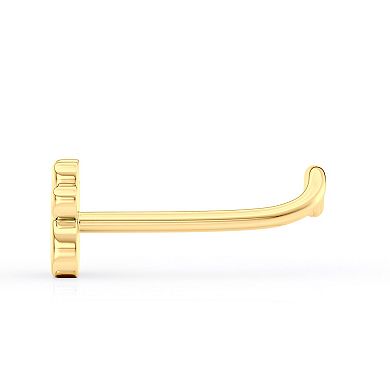 Lila Moon 14k Gold Cubic Zirconia Paw Curved Nose Ring