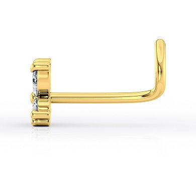 Lila Moon 14k Gold Cubic Zirconia Butterfly Curved Nose Ring