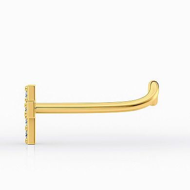 Lila Moon 14k Gold Cubic Zirconia Cross Curved Nose Ring