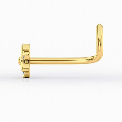 Lila Moon 14k Gold Cubic Zirconia Alternating Flower Curved Nose Ring