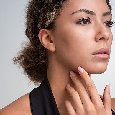 Lila Moon 14k Gold Cubic Zirconia 3-Stone Curved Nose Ring