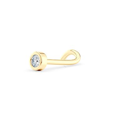 Lila Moon 14k Gold Cubic Zirconia Bezel Curved Nose Ring