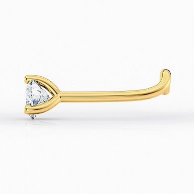Lila Moon 14k Gold Heart Cubic Zirconia Curved Nose Ring
