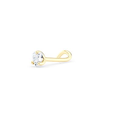 Lila Moon 14k Gold Heart Cubic Zirconia Curved Nose Ring