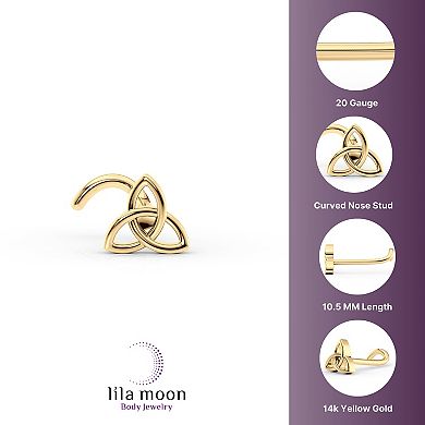 Lila Moon 14k Gold Trinity Curved Nose Ring