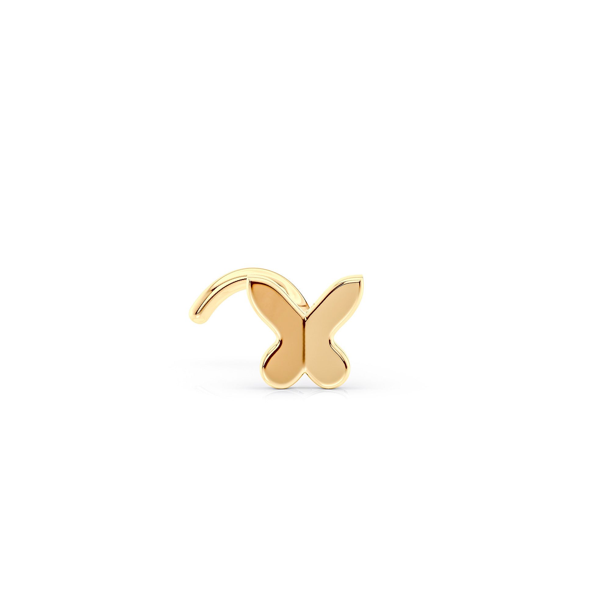 Lila Moon 14k Gold Butterfly Curved Nose Ring, Womens