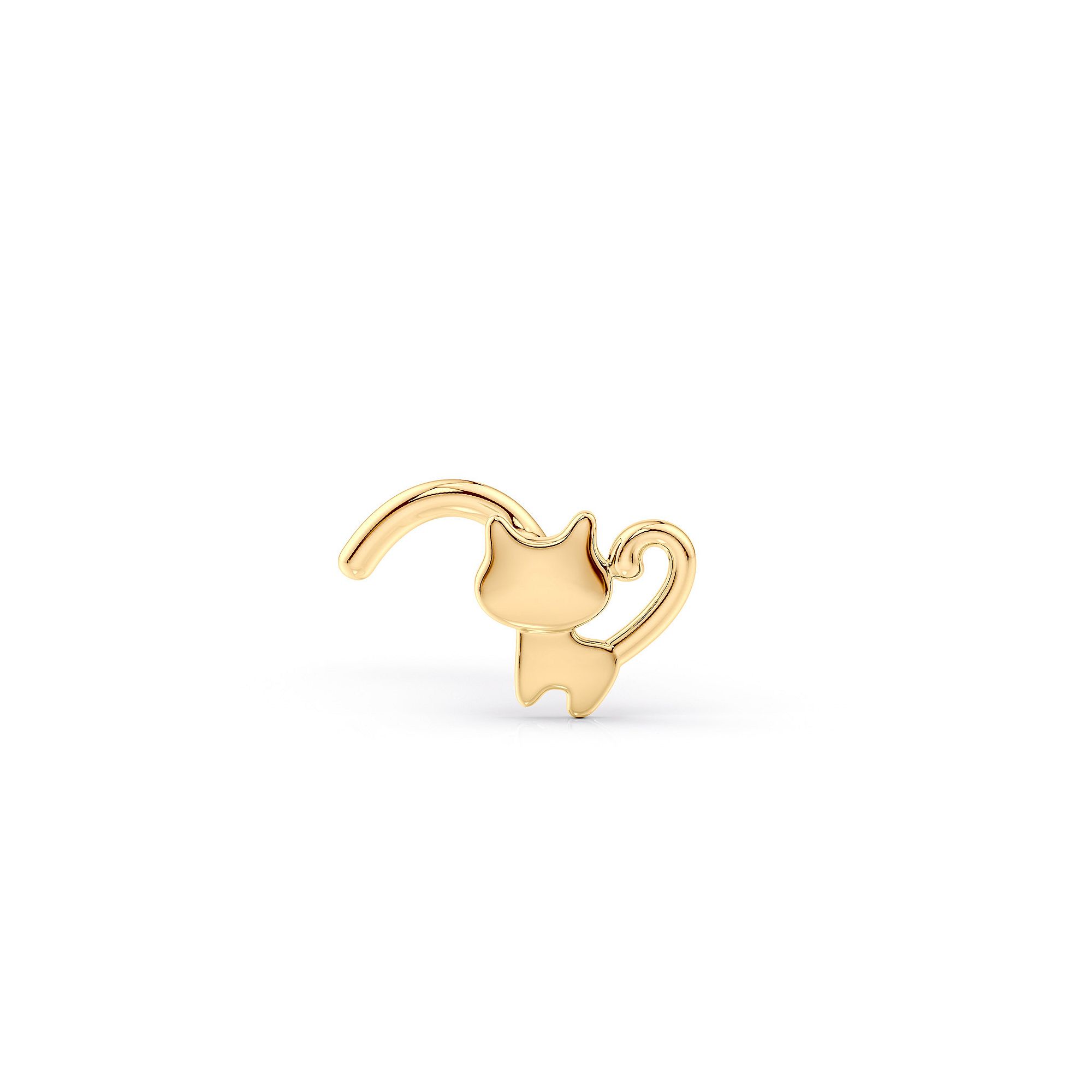 Lila Moon 14k Gold Cat Curved Nose Ring, Womens