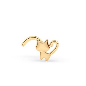 Lila Moon 14k Gold Cat Curved Nose Ring