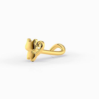 Lila Moon 14k Gold Cat Curved Nose Ring