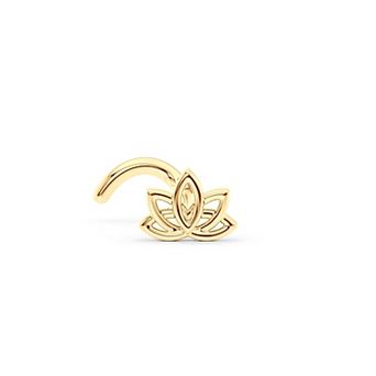 Lila Moon 14k Gold Lotus Curved Nose Ring