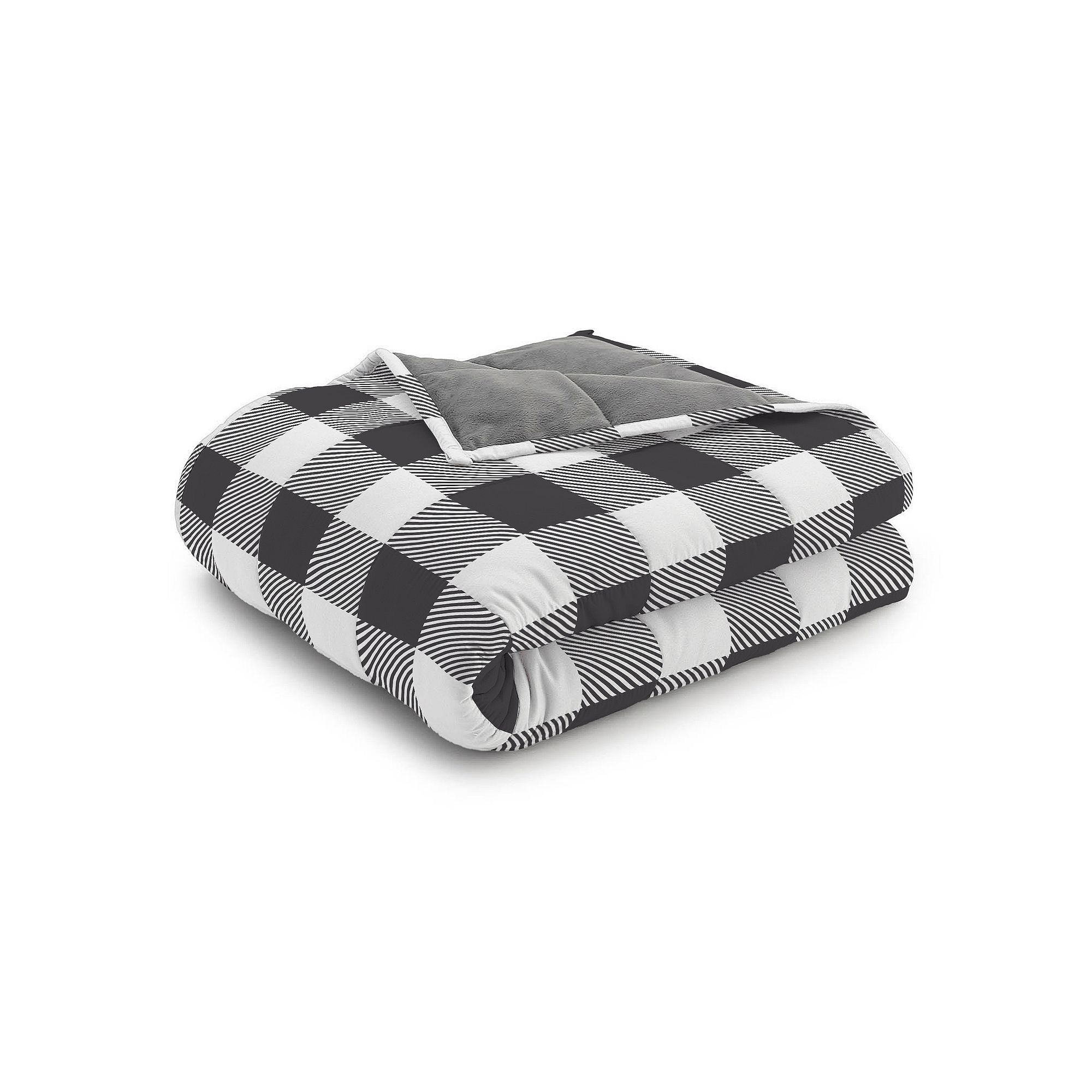 Ella Jayne Reversible Weighted Anti-Anxiety Blanket, Black