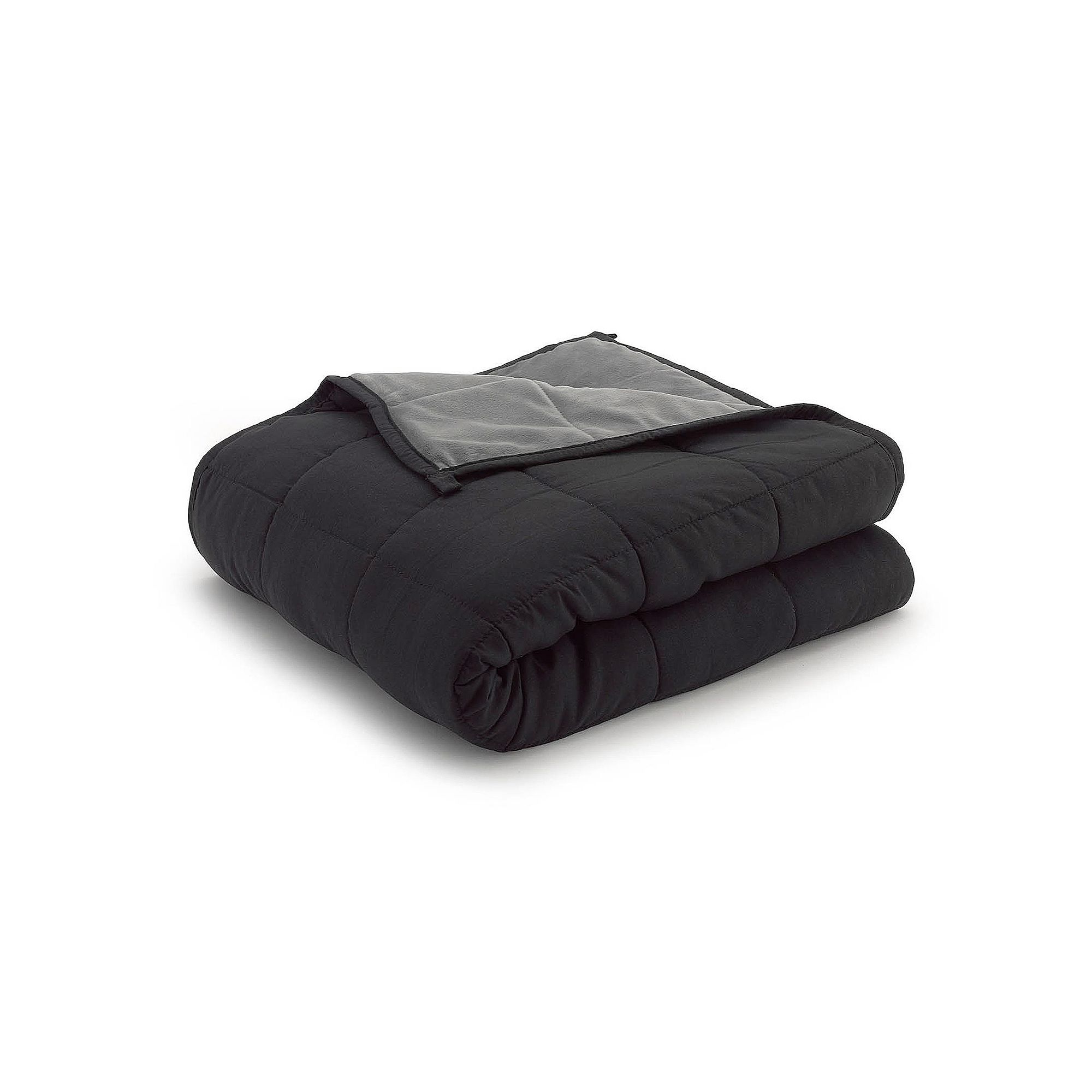 Ella Jayne Reversible Weighted Anti-Anxiety Blanket, Gray Black