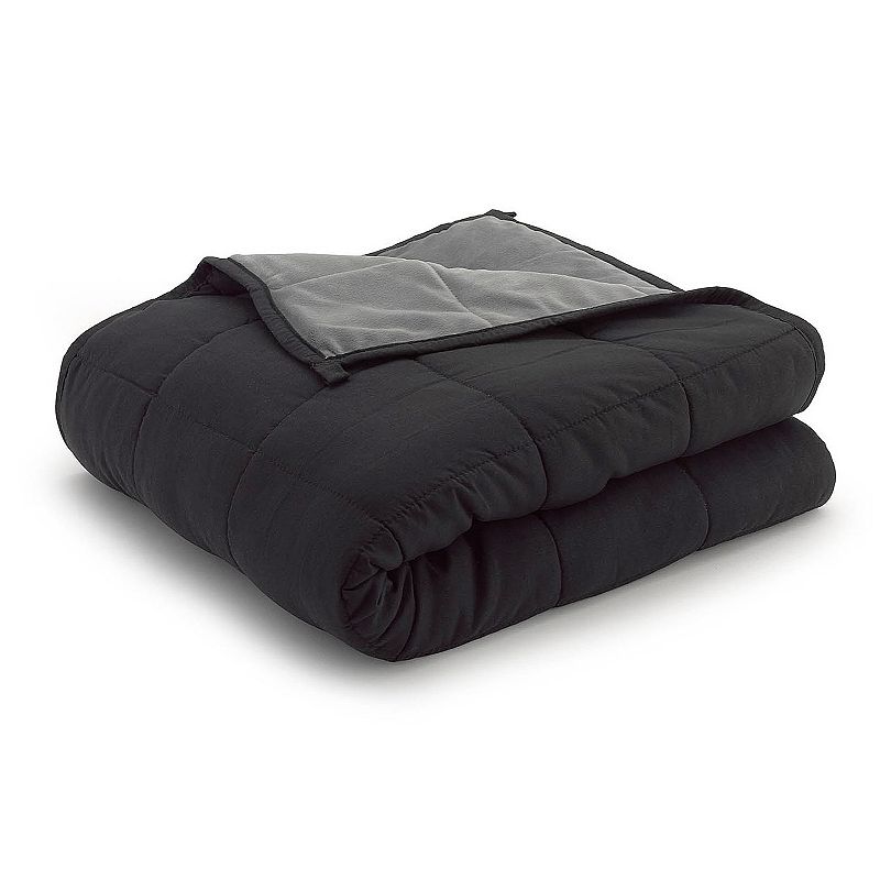 Ella Jayne Reversible Weighted Anti-Anxiety Blanket, Gray Black