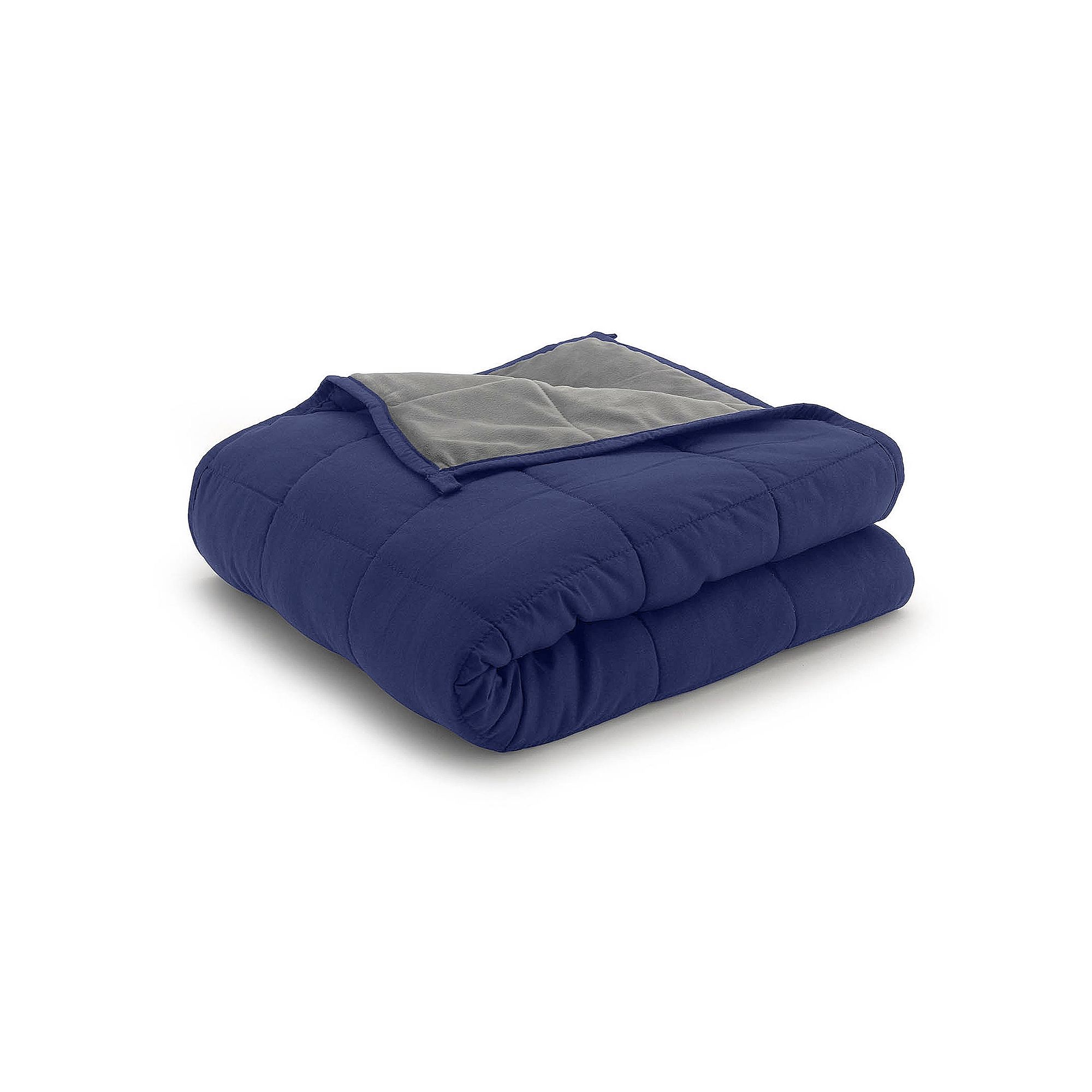 Ella Jayne Reversible Weighted Anti-Anxiety Blanket, Gray Navy