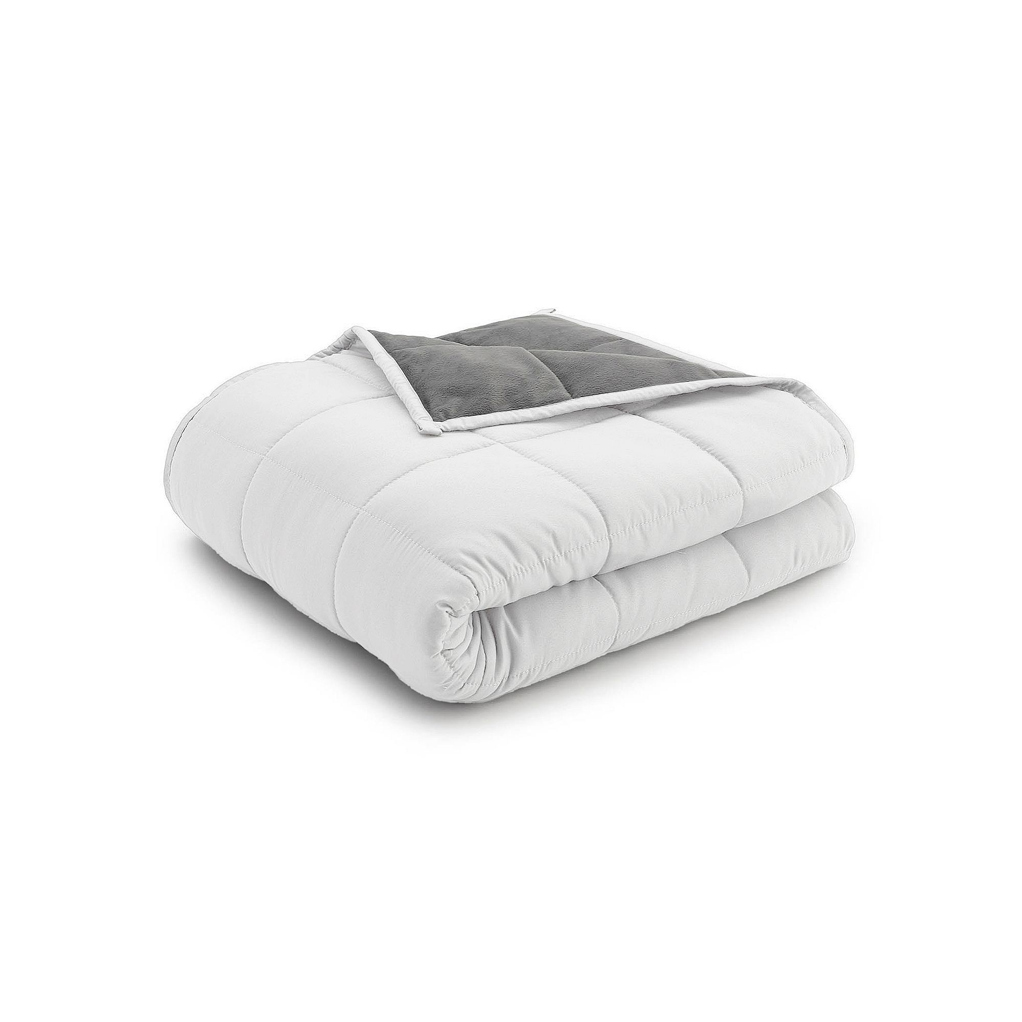 Ella Jayne Reversible Weighted Anti-Anxiety Blanket, Gray White