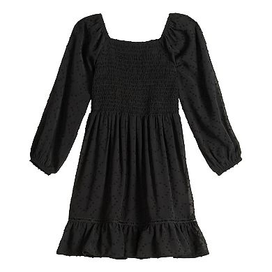 Girls 7-16 Speechless Clip Dot Long Sleeve Mini Dress