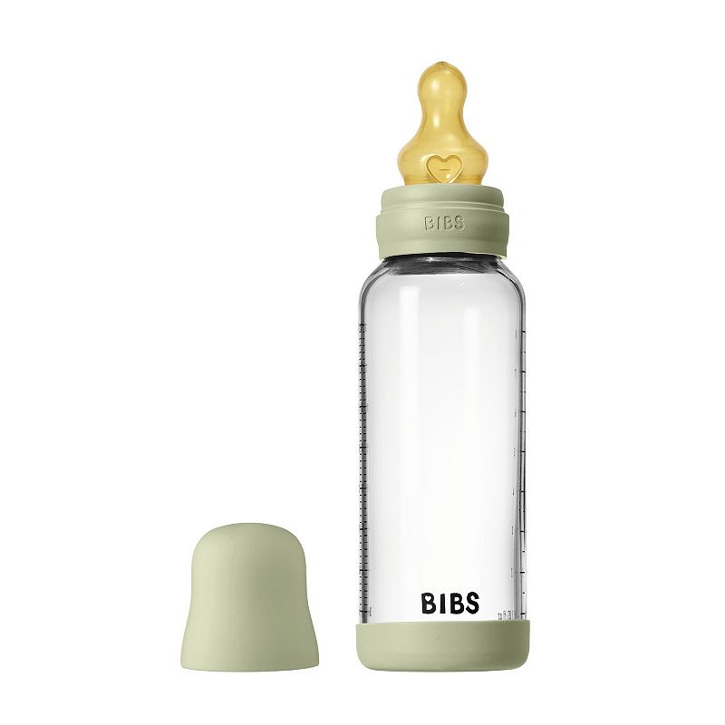 Bibs Medium Flow 8 oz. Glass Baby Bottle, Green
